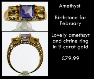amethyst birthstone ring february
